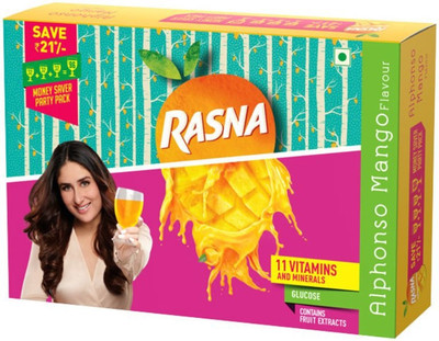 

Rasna Fruit Fun MSP (32Gl+32GL+ 32GL) Alphonso Mango Pack of 4(210 g, Pack of 4)