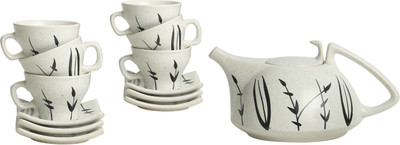 

Caffeine White Bamboo Stoneware(White, Pack of 15)