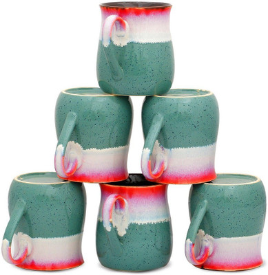 

Caffeine Studio Trio shaded cups (3d, 4h) Ceramic(Green, White, Pink, Pack of 6)