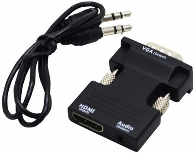 

GVAAS HDMI 2 VGA AND AUDIO CONVERTOR (WITH SOUND) ADAPTER AUDIO TRANSFORMER CAR POWER CONVERTER FOR MONITOR/PC/HDTV/PROJECTERS/GAMING CONSOLES & LARGE DISPLAY SCREEN HDMI Adapter(Compatible with Mobile, Laptop, Tablet, Mp3, Gaming Device, Black)