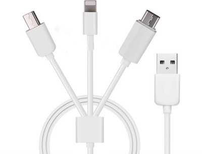 CASVO USB to Type C Lightning Micro 3 in 1 iPhone Multiple 2.4A Fast Charging Data Transfer Data Sync Cable Standard USB plug splits to micro USB Type C & Lightning connector compatible plugs. Connect your Android Smart phone/Apple Device having Micro USB Lightning USB Type C connector with your PC Flipkart