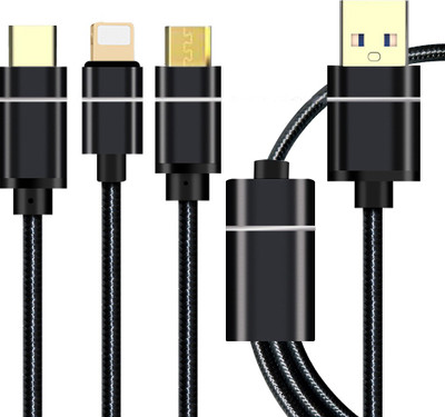 CASVO USB to Type C Lightning Micro 3 in 1 iPhone Multiple 2.4A Fast Charging Data Transfer Data Sync Cable Standard USB plug splits to micro USB Type C & Lightning connector compatible plugs. Connect your Android Smart phone/Apple Device having Micro USB Lightning USB Type C connector with your PC Flipkart