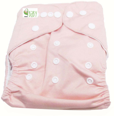 

VBaby Peach Cloth REUSABLE Nappy Organic Fabric Washable, Premium Adjustable Cloth With 1 Cotton Insert Lining 0-2 Years - M
