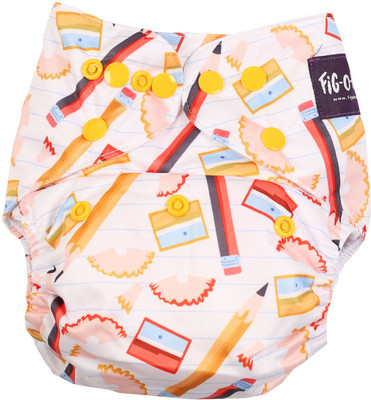 

FigOHoney Pencil shavings print one-size reusable cloth diaper - L