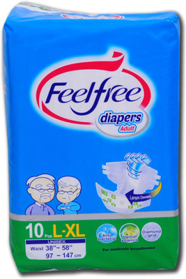 

FEEL FREE adult diaper Adult Diapers - L - XL(10 Pieces)