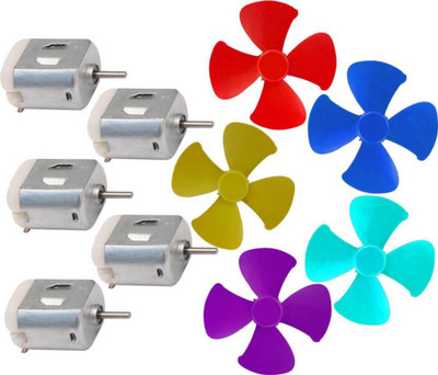 

Robodo 5Pcs 3V to 9V DC Flat Small Size Toy Motor + Multi Color 5 Pcs Toy Motor Fan Electronic Components Electronic Hobby Kit