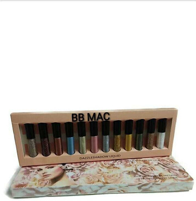 

BB MAC SHIMMER/ GLITTER LONG LASTING & GLOW LIQUID NATURAL EYE SHADOW (12 PACK OF MULTICOLOUR) 6 ml(MULTICOLOUR)