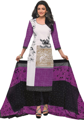 PUSHPAM CREATIONS Cotton Printed Salwar Suit Dupatta Material(Un-stitched) Flipkart
