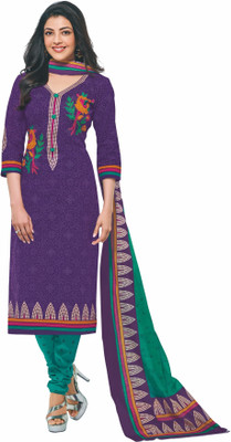 PUSHPAM CREATIONS Cotton Printed Salwar Suit Dupatta Material(Un-stitched) Flipkart