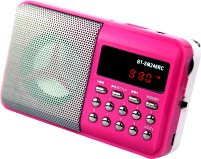 

CRETO New Series B T- SM246 Fm radio with Digital Display support usb , memory card, aux in , recording FM Radio(Pink)