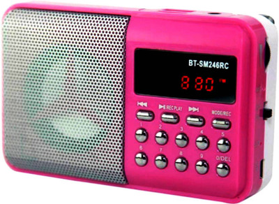 

CRETO BT-SM246 Multi-feature Fm radio support USB , memory card, aux in , recording FM Radio(Pink)