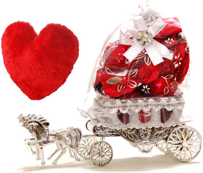 

Skylofts Beautiful Horse Chocolate Gift with a cute heart soft toy Combo(90gms)