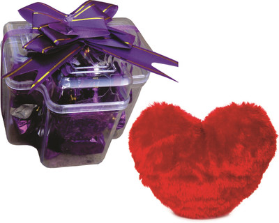 

Skylofts Stylish Chocolate Box with A cute Heart Soft Toy ( 9pcs) Combo(80gms)
