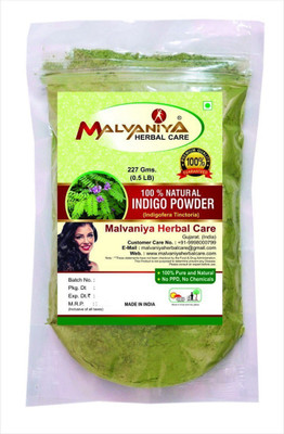 

Malvaniya Herbal Care Indigo Powder | Premium Quality 100% Natural for Hair Dye Powder- 227 g Hair Color(green)