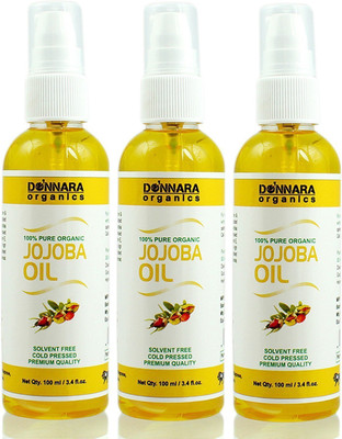 

Donnara Organics Premium Jojoba oil- 100% Pure & Natural Combo pack of 3 bottles of 100 ml(300 ml) Hair Oil(300 ml)