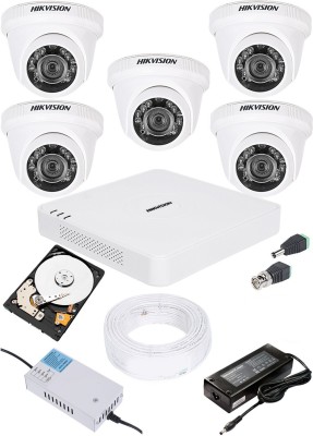 HIKVISION HIKVISION 2MP 4CH DVR DS-7A04HGHI-F1/N OR DS-7A04HGHI-F1/ECO 01PCS 2MP DOME CAMERA DS-2CE5ADOT-IRP OR DS-2CE5ADOT-IRP/ECO 05PCS 1TB SATA HDD 90 METAR CABLE COMBO KIT Security Camera(1 TB, 8 Channel)