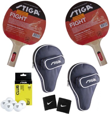 

Cosco Stiga Fight ( 2 Bat, 2 Bat Cover "Training", 6 Balls, 2 Wrist Band ) ( Color on Availability) Table Tennis Kit