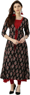 Libas Women Paisley A-line Kurta (Black)