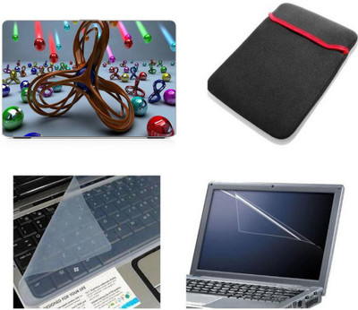 

PUNIX 3D Abstract Wallpaper 4 In 1 Combo Pack With Laptop Skin Sticker Decal, Laptop Sleeve Pouch, Key Guard, Screen Protector For All 15.6 Inch Laptop Combo Set(Multicolor)