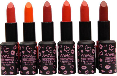 

NYN Moisturizing-Matte-and-shiny-rich-color Lipstick(Set Of-6)(Multicolour, 3.5 g)