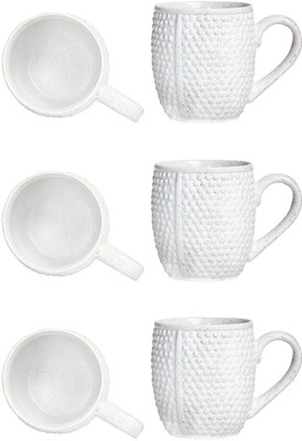 

caffeine Coffee Ceramic/Stoneware in White Bubble (Set of 6) Handmade Ceramic Mug(30 ml, Pack of 6)
