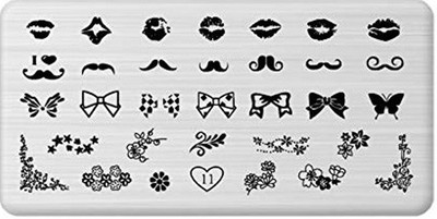 

SYGA 1 Piece Heart_11 Style Nail Plates Nail Art Image Stamping Plates Nail Sticker(Silver)
