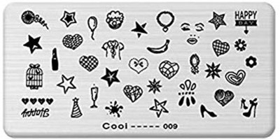 

SYGA 1 Piece Cooi_009 Style Nail Plates Nail Art Image Stamping Plates Nail Sticker(Silver)