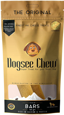 

Dogsee Chew Dogsee Chew Medium Bars for Medium Sized Dogs; 100% Natural Cheese Dog Chew(140 g, Pack of 1)