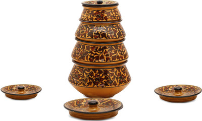 

Caffeine Handmade Authentic Set (4 Pc) Handi 1 L(Ceramic, Non-stick), Brown
