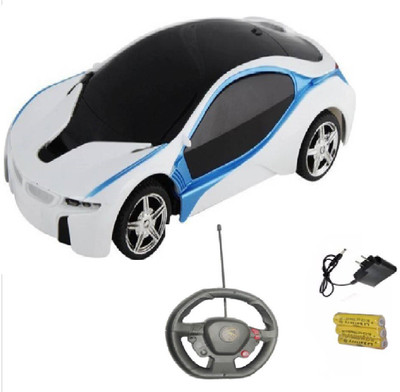 

nvcollections Remote Control rechargeable Racing Car with Steering for kids(White)