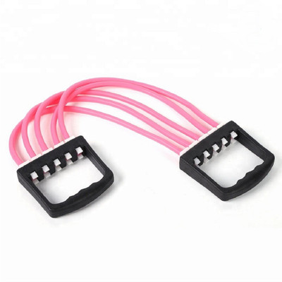 

Apex Adjustable 1-5 Rubbers Chest Expander for Men and Women Resistance Tube(Pink)