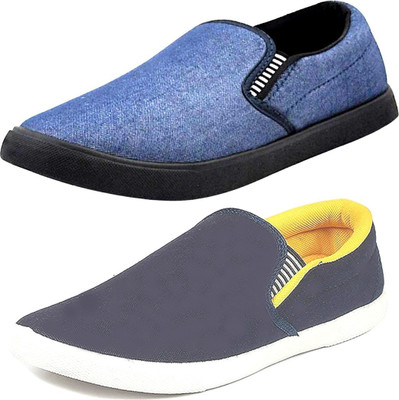 

eliHox ELIHOX PERFECT COMBO PACK OF 2 Slip On Sneakers For Men(Blue, Grey
