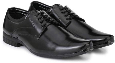

OPTIFEET Men's Black Synthetic Leather Formal Shoes Derby For Men(Black