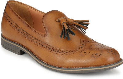 

Delize Leather Slip On Shoes Loafers For Men(Brown, Tan