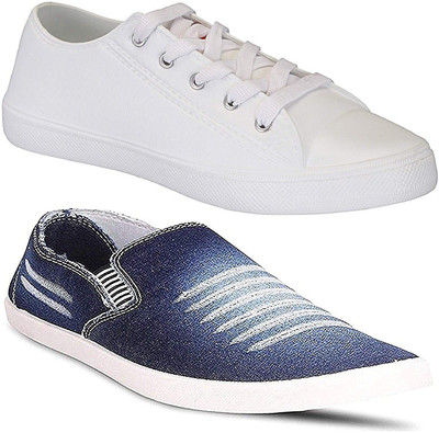 

Pexlo Men's Combo Pack of 2 Casual Shoes (Sneakers Shoes) Sneakers For Men(Blue, White
