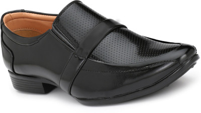 

OPTIFEET Stylish Formal Shoes Synthetic leather Black Slip On For Men(Black