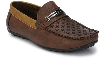 

OPTIFEET Men's Brown Trendy Synthetic Leather Loafers Loafers For Men(Brown