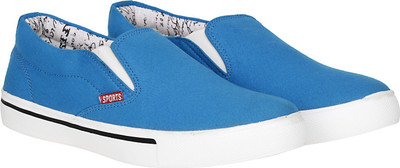 Kraasa Elegant Canvas Slip On Sneakers For Men(Blue, Sky