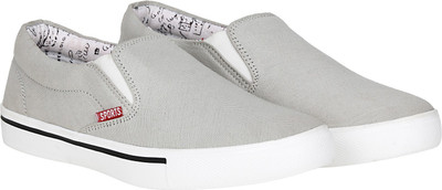 

Kraasa Elegant Canvas Slip On Sneakers For Men(Grey
