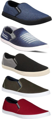 

Pexlo Combo Pack of 5 Casual Shoes Slip On Sneakers For Men(Blue, Multicolor