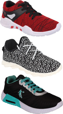 

Chevit Combo Pack of 3 Sports Shoes Walking Shoes For Men(Red, Red & black