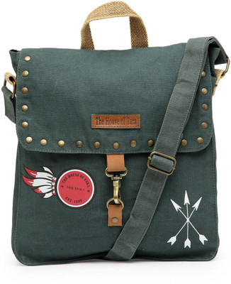 

The House of Tara Men & Women Casual Blue Canvas, Fabric Messenger Bag