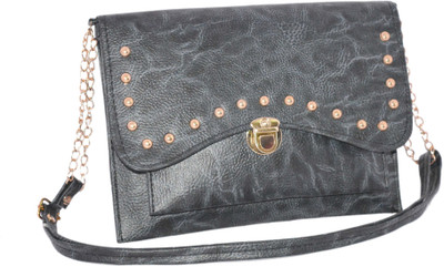

minaar Women Evening/Party, Casual Black Leatherette, PU Sling Bag