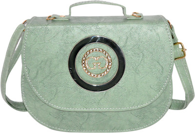 

minaar Girls Evening/Party Green Leatherette, PU Sling Bag