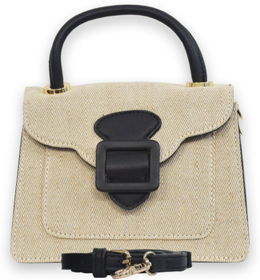 

GIRL EXCUSE Women Casual Black Jute Sling Bag