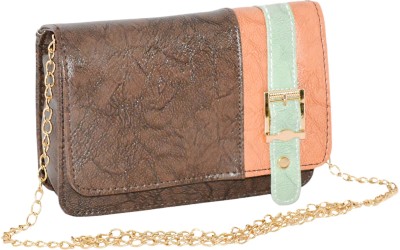 

MINAAR Women Evening/Party, Casual Brown Leatherette, PU Sling Bag