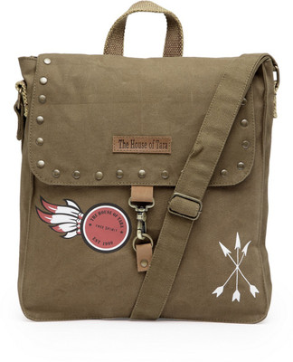 

The House of Tara Men & Women Casual, Formal Khaki Canvas, Fabric Messenger Bag
