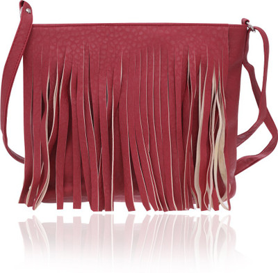 

minaar Women Evening/Party, Casual Maroon PU Sling Bag