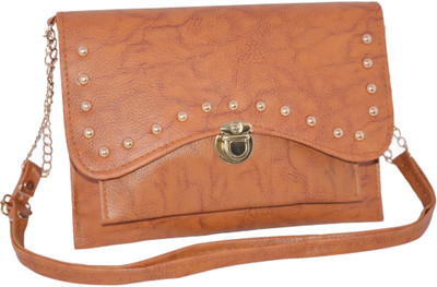 

minaar Women Evening/Party, Casual, Formal Brown Leatherette, PU Sling Bag