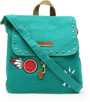 

The House of Tara Men & Women Casual Green Canvas, Fabric Messenger Bag